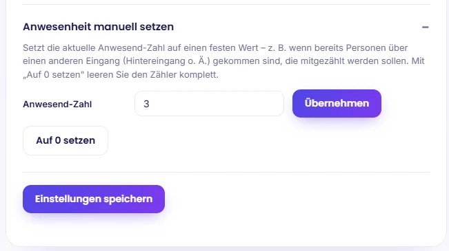 PreViCount AI Anwesenheit setzen